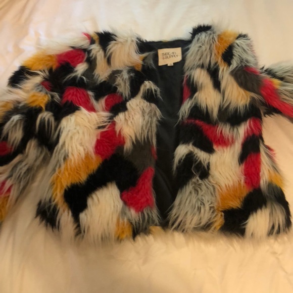 Multi colored fur coat - Picture 2 of 2